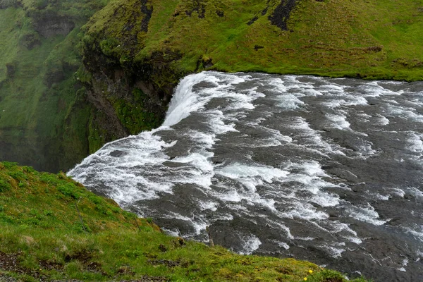 Водоспад Скогафосс Ісландії Зверху — стокове фото