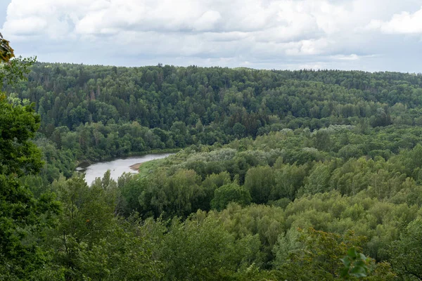 stock image View from Paradizes kalns or Gleznotajkalns over Gauja Valley in Sigulda, Latvia