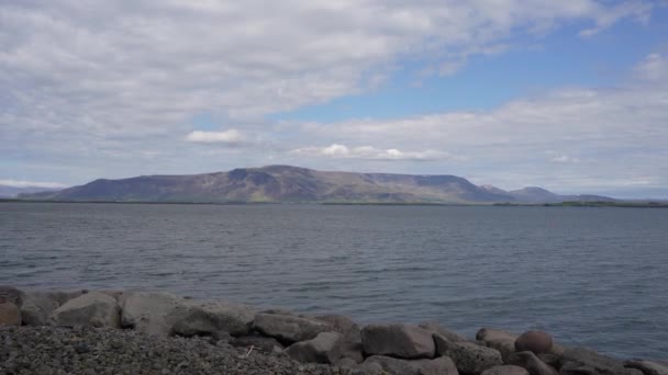 Baía Faxafloi Reykjavik Islândia — Vídeo de Stock