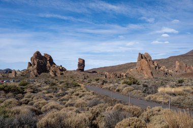 Roques de Garcia volkanik kayaları Teide Ulusal Parkı, Tenerife, Kanarya Adaları, İspanya