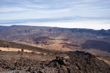 Mirador del Teide 'den Teide Ulusal Parkı, Tenerife, Kanarya Adaları, İspanya