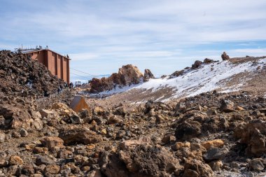 Teide Ulusal Parkı, Tenerife, Kanarya Adaları, İspanya 'daki Mirador del Teide' de yürüyüş yolu.