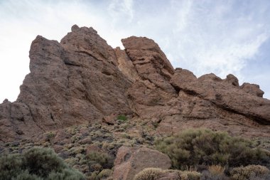 Roques de Garcia volkanik kayaları Teide Ulusal Parkı, Tenerife, Kanarya Adaları, İspanya