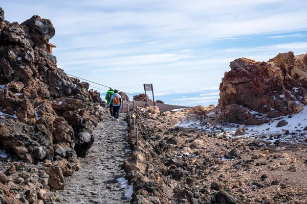 stock image Hiking trail at Mirador del Teide in Teide National Park, Tenerife, Canary Islands, Spain