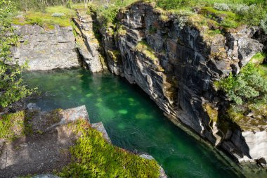 Abisko river canyon in Abisko National Park, Sweden clipart