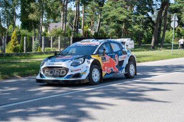 Liepaja, Latvia - 07.20.2024: Adrien Fourmaux and Alexandre Coria WRC car at WRC Rally Latvia 2024 clipart