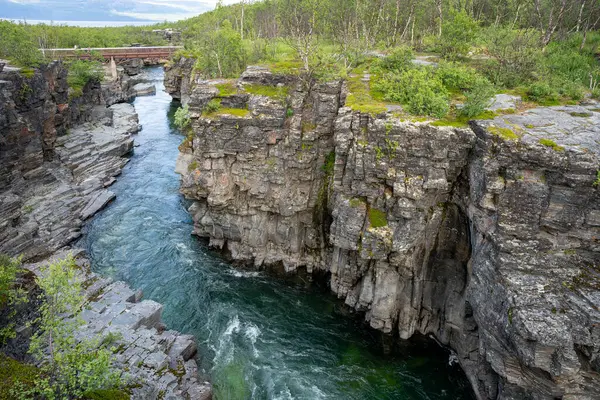 stock image Abisko river canyon in Abisko National Park, Sweden