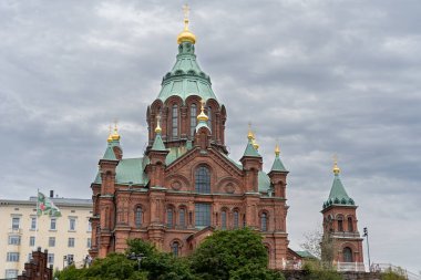 Helsinki, Finlandiya 'daki Uspenski Katedrali' nin dışı