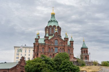 Helsinki, Finlandiya 'daki Uspenski Katedrali' nin dışı