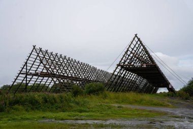 Norveç, Svolvaer 'de balık kurutma taneleri