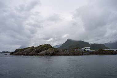 Svolvaer, Norway - 07.06.2024: View of the Norwegian town Svolvaer located on the Lofoten islands, Norway clipart