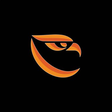 Abstract Eagles Head and Letter E Logo.A Minimalist Logo Combining An Abstract Eagle Head With A Blazing Orange Letter E. This Combination Represents Sharpness, Power, And Evolution. The Vibrant Orange Color Inspires Enthusiasm, Courage, And Energy clipart