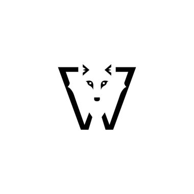 Wild Wolf W Emblem.Logo Combines Bold 