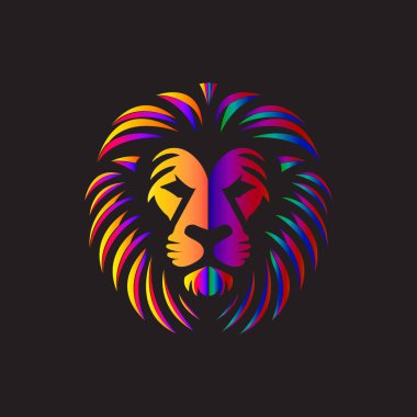 Canlı Gökkuşağı Aslan Başı Tasarımı