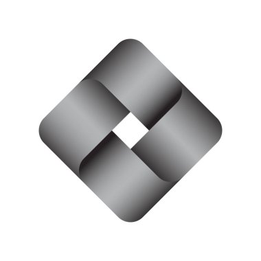 Birbirine Bağlı Gri Şekilli Soyut Tasarım