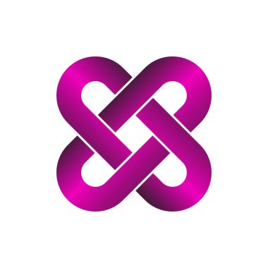 Büyüleyici Birbirine Bağlayan Mor Eğrilerle Soyut Dijital Sanat