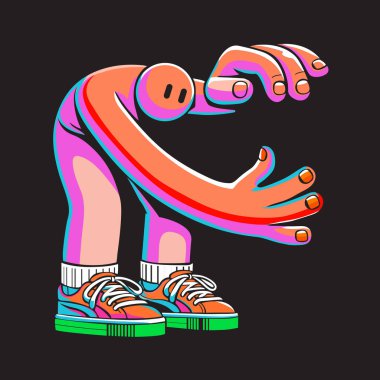 Canlı Renkli Oyuncu Soyut Karakter Tasarımı