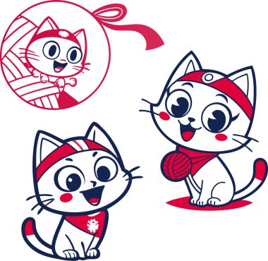 Hikaye topları içeren eğlenceli kedi yavrusu karakterlerinin hoş bir koleksiyonunu keşfedin. Çeşitli pozlardaki bu sevimli kedi yüzleri her tasarıma neşe ve cazibe katar.