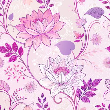 Nilüfer çiçekleri, ginkgo yaprakları ve yumuşak pastel tonlarda narin sarmaşıklar içeren büyüleyici ve romantik bir desen. Düğün davetiyelerinde, tebrik kartlarında ya da zarif bir dekoratif öğe olarak kullanmak için mükemmel..