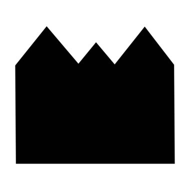 Building number 770. Black silhouette of the main building of Chabad Hassidism in New York. Synagogue of the Lubavitcher Rebbe. Vector. White background.