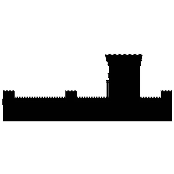 Єврейський Священний Храм Єрусалимі Чорний Векторний Силует Білому Тлі Ізольовано — стоковий вектор