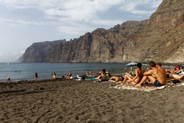Beach ayt the foot of Los Gigangtes cliff on Tenerife, Canary Islands.
