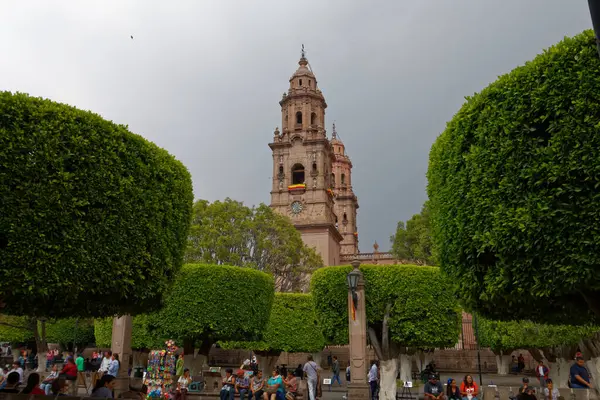 Michoacan 'ın tarihi Morelia kasabası. Meksika, Mayıs 2017.