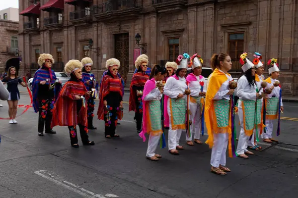 Parada Cinco Mayo Morelii Meksyk 2017 Roku — Zdjęcie stockowe