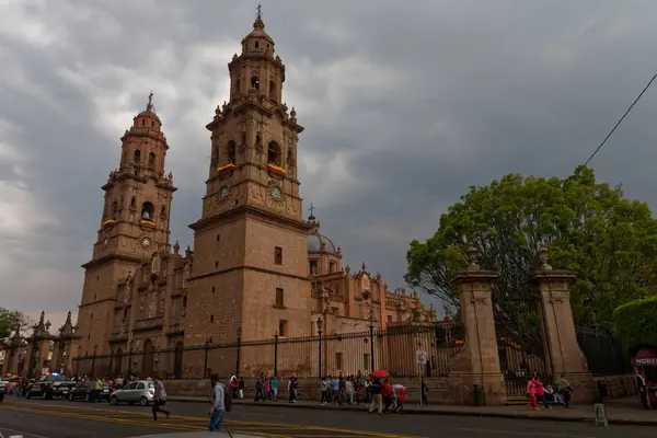Catedral Histórica Ciudad Morelia Michoacán México Mayo 2017 Imagen de archivo