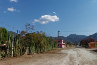 Oaxaca eyaletinin Mitla köyü yakınlarında bir Meksika mahallesi. Nisan 2017.