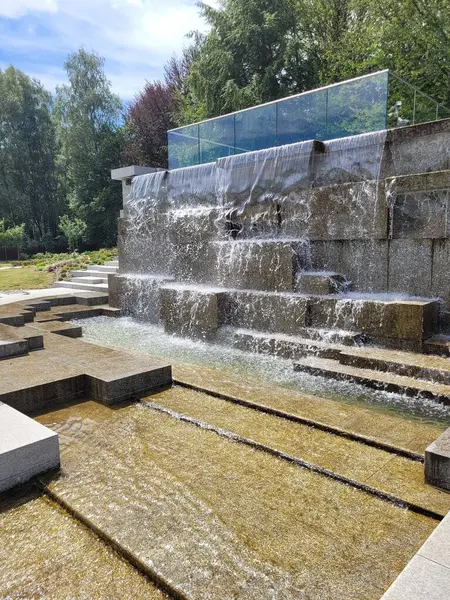 stock image Modern incarnation of Japanese Garden in Park Slaski (Silesia Park) in Chorzw, Poland