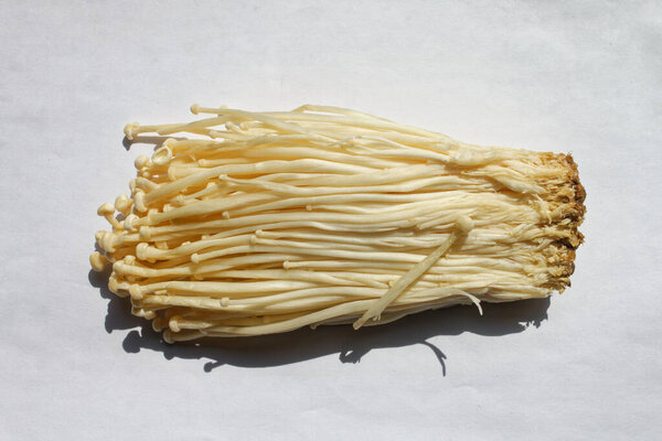Bunch of enoki mushrooms