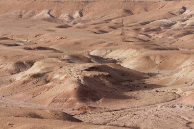 Fas 'ın iç kesimlerinin manzaraları (Ouarzazate civarındaki çöl))