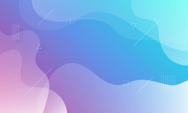 Abstract modern colorful fluid liquid wave purple and blue gradient background with geometric smooth curve shapes and lines elements composition. EPS10 illustration vector.