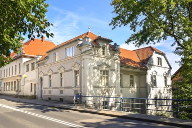 20. yüzyılın başlarından kalma tarihi villalar, Orneta, Sıcak Masurya Voyvodalığı, Polonya.