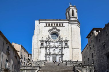 Girona, Katalonya, İspanya 'daki Saint Mary Katedrali.