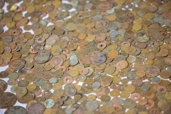 Vecchia Collezione Monete Indiane — Foto Stock