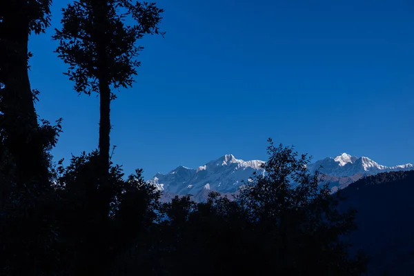Himalaya Vista Panorámica Montaña Del Himalaya Cubierta Nieve Paisaje Montaña — Foto de Stock