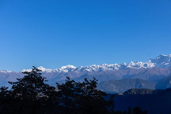 Himalaya Panoramautsikt Över Himalaya Berg Täckt Med Snö Himalaya Bergslandskap — Stockfoto
