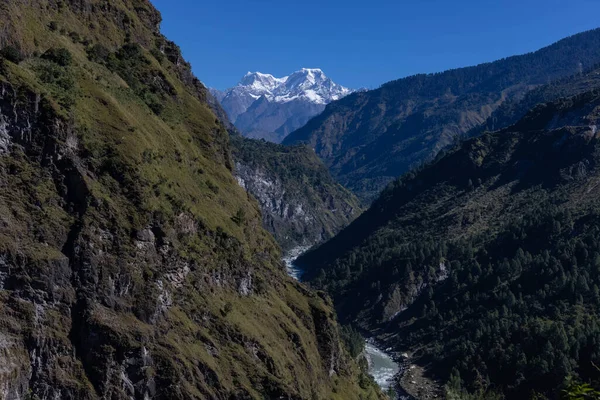 Vista Della Montagna Del Fiume Himalayano Paesaggio Uttarakhand — Foto Stock