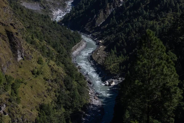 Vue Sur Montagne Himalayenne Paysage Fluvial Dans Uttarakhand — Photo
