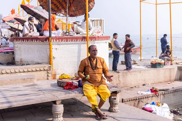 Varanasi Uttar Pradesh India Novembre 2022 Ritratto Baba Sadhu Indiano — Foto Stock
