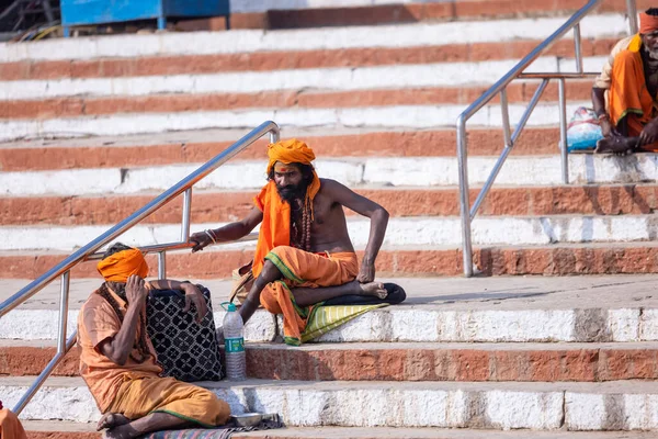Varanasi Uttar Pradesh Indie Listopad 2022 Portrét Neidentifikovaného Indického Sadhu — Stock fotografie