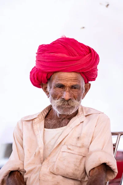 Puşkar Rajasthan Hindistan Kasım 2022 Puşkar Fuarı Rajasthani Nin Beyaz — Stok fotoğraf
