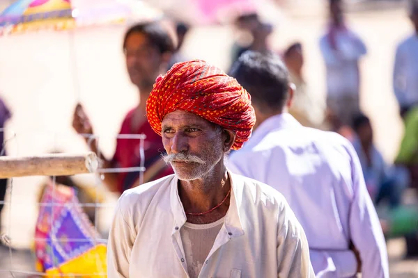 Pushkar Rajasthan India November 2022 Pushkar Beurs Portret Van Een — Stockfoto