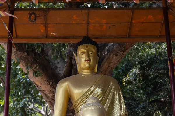 God Buddha Buddhishm Arts Statue Lord Buddha Made Stone Painted — Stock Photo, Image