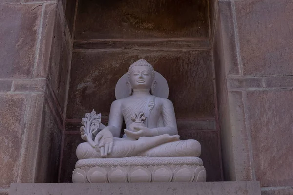 Dio Buddha Buddhishm Arti Statua Del Signore Budda Pietra Indiana — Foto Stock