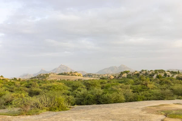 stock image Landscape of Aravalli hills of granite mountains in rajasthan, India