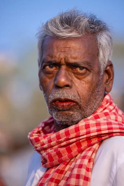 Varanasi Uttar Pradesh Indien November 2022 Porträtt Oidentifierad Man — Stockfoto