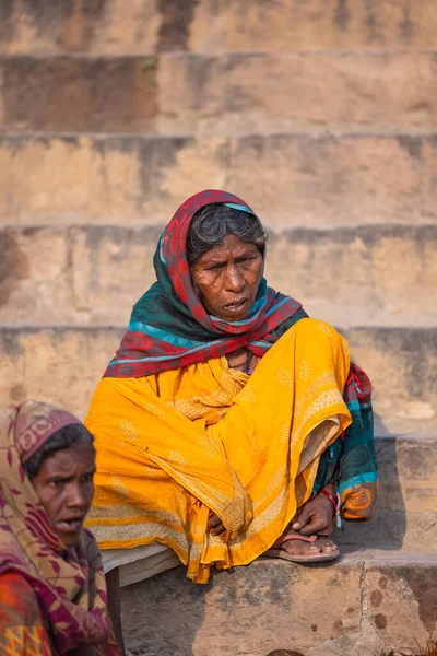 Varanasi Uttar Pradesh Hindistan Kasım 2022 Tanımlanamayan Hintli Kadın Portresi — Stok fotoğraf